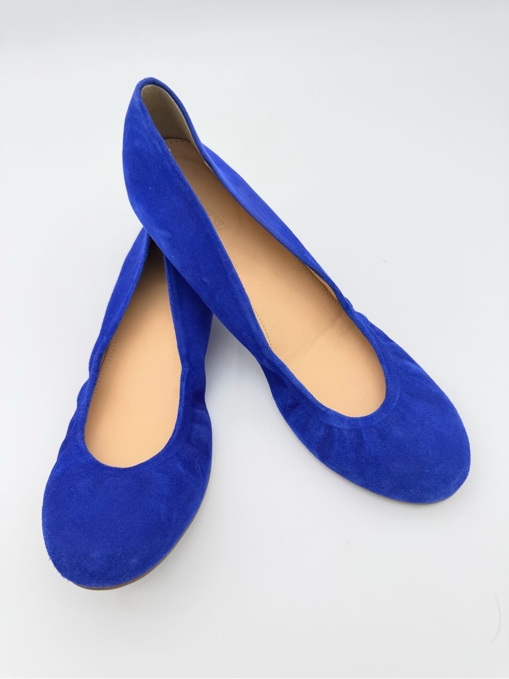 J Crew Women's Blue Suede Ballet Flats Size 7.5